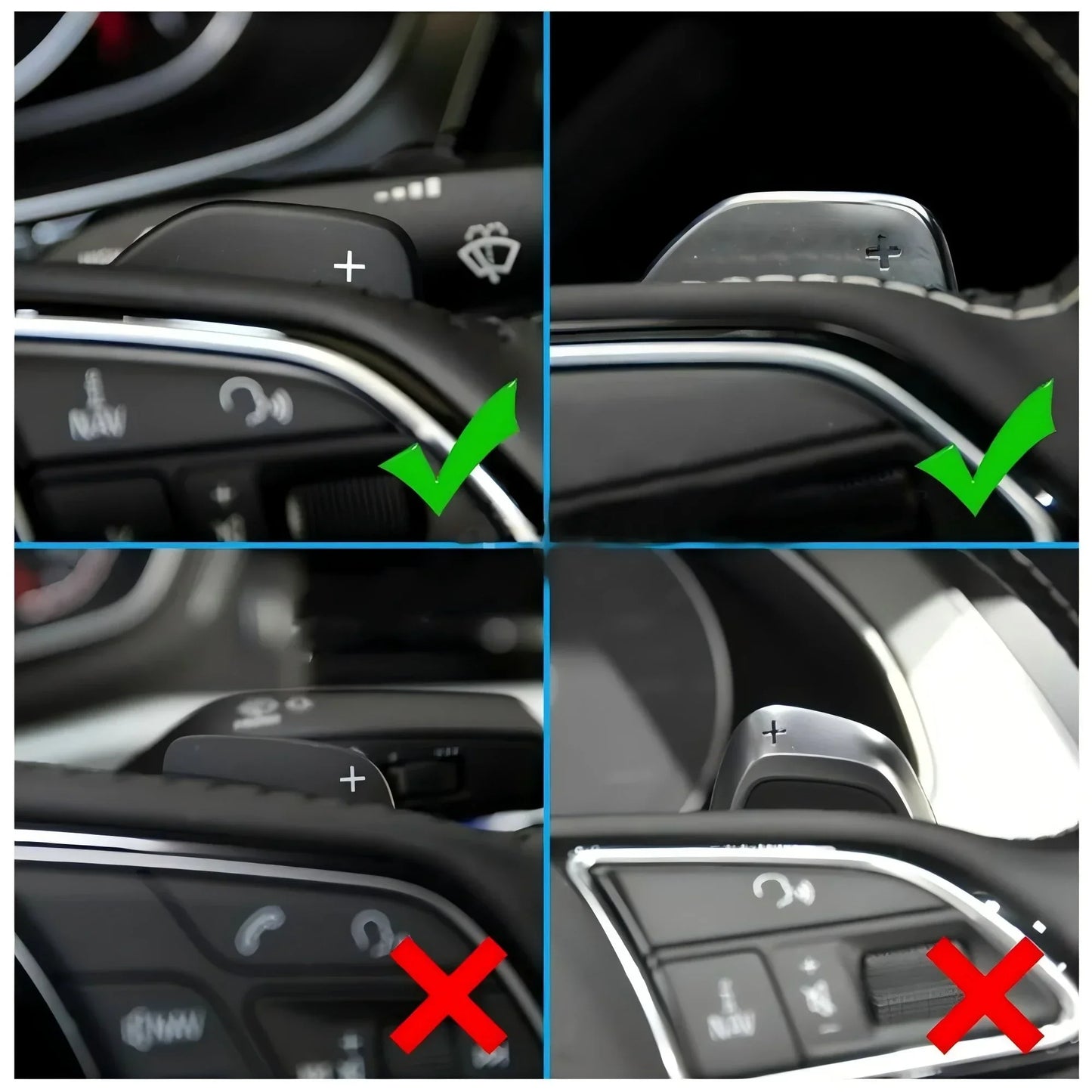 Car Steering Wheel Shift Paddle Shifter Extension for Audi A1 A7 A3 A4 A5 A6 A8 S4 S5 S6 S8 RS4 RS5 RS6 Q5 R8 Q7 TT TTS 2012-16