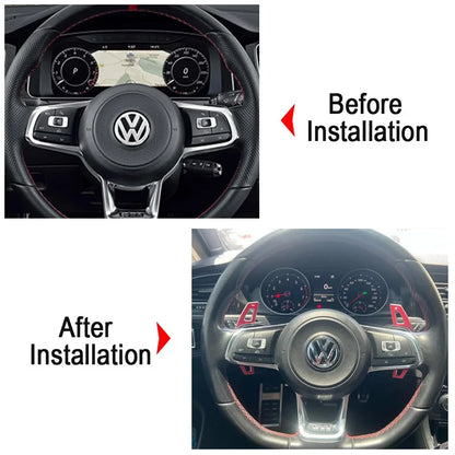 Car Steering Wheel Paddle Shift Extend Shifter Sticker For VW Golf 7 GTI MK7 GTE GTD RLINE Volkswage POLO Scirocco Sagitar GLI