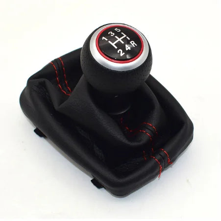Fit For Audi A4 B6 B7 2000-2008 Manual 5 6 Speed Car Gear Shift Shifter Knob Lever Handle Head With Leather Dust-Proof Cover